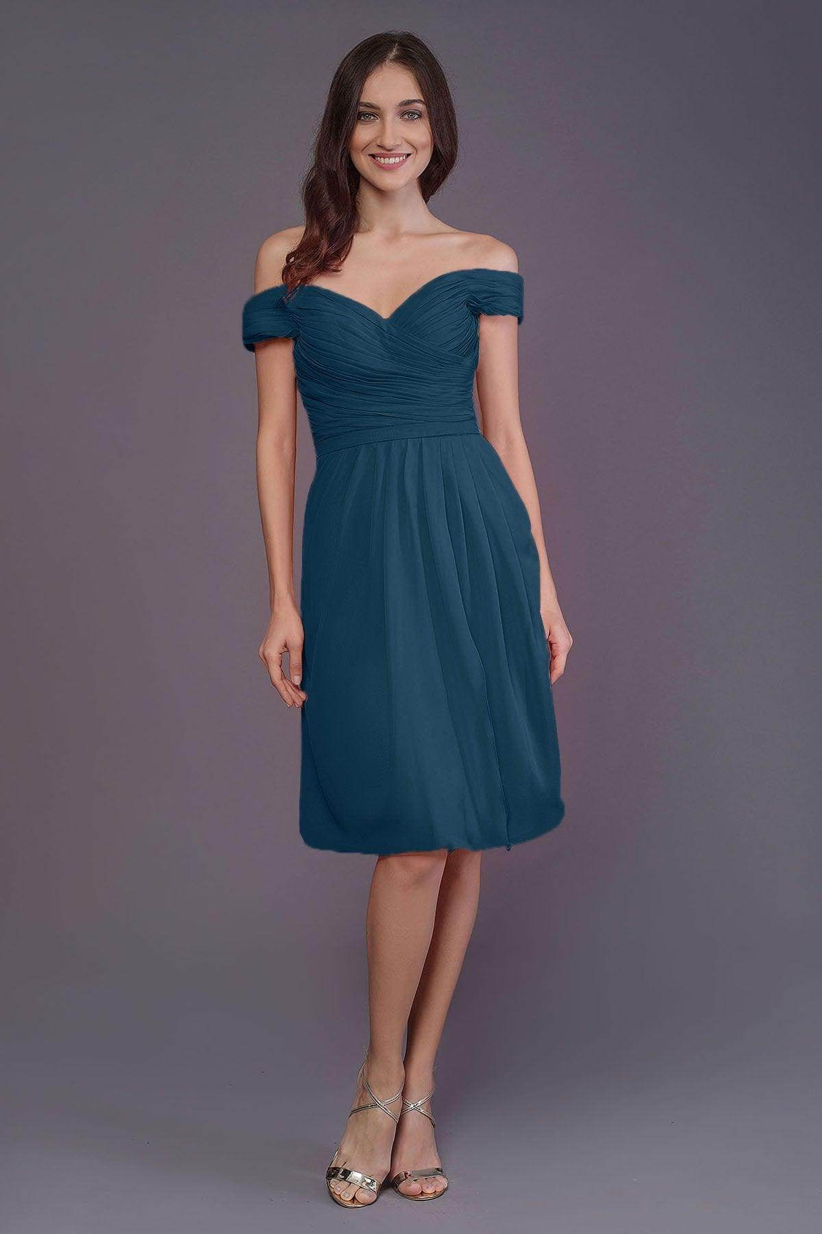 Sheath-Column Knee Length Short Bridesmaid Dress PR3485 - COCOMELODY