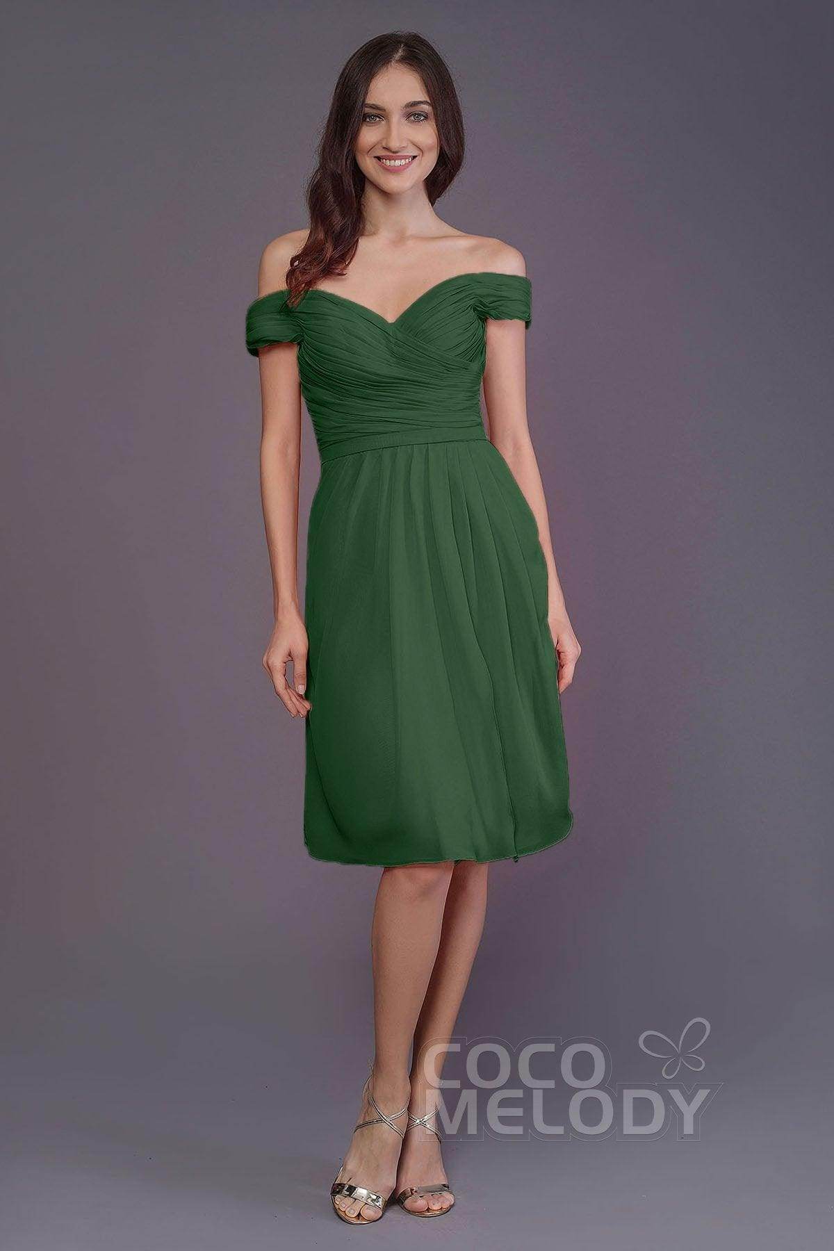 Sheath-Column Knee Length Short Bridesmaid Dress PR3485 - COCOMELODY