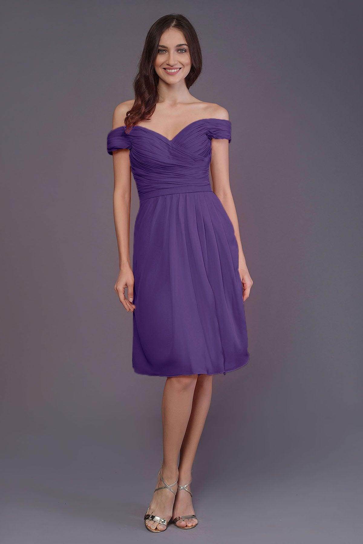 Sheath-Column Knee Length Short Bridesmaid Dress PR3485 - COCOMELODY