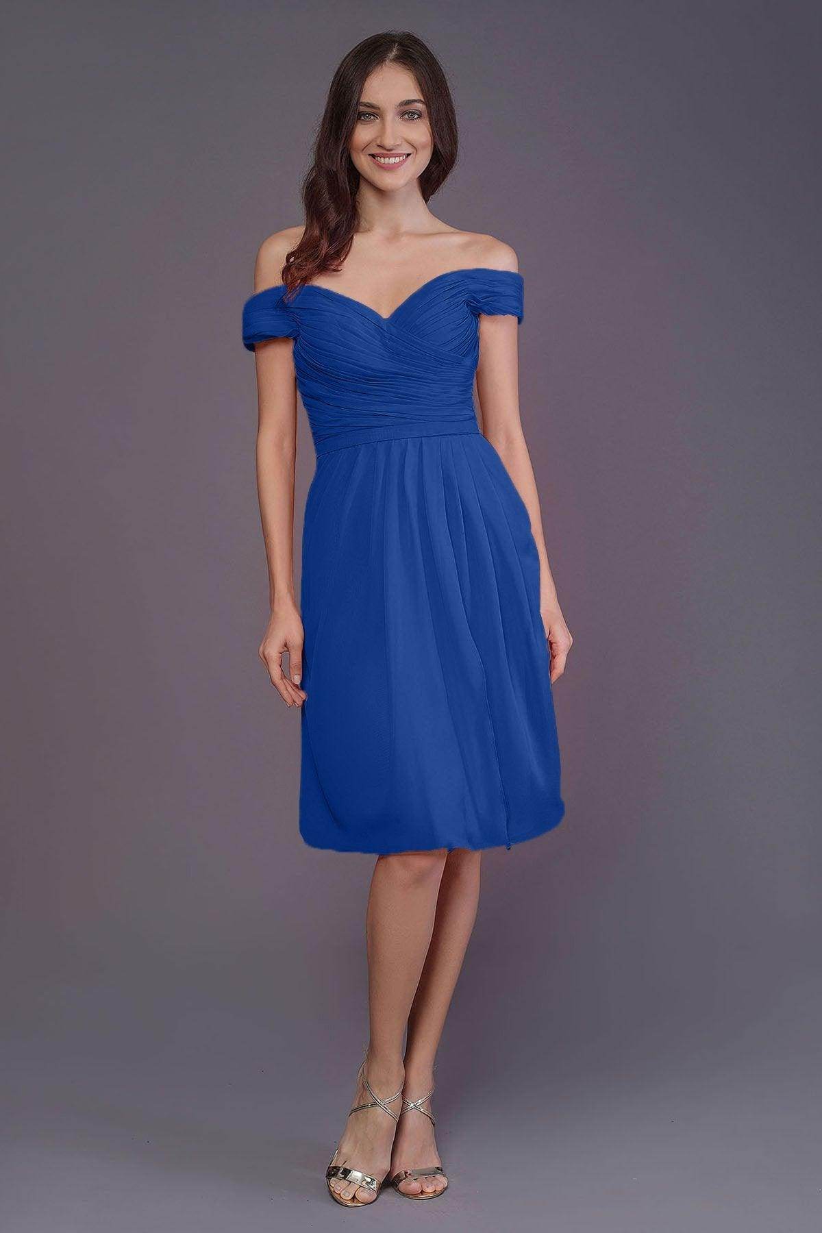 Sheath-Column Knee Length Short Bridesmaid Dress PR3485 - COCOMELODY