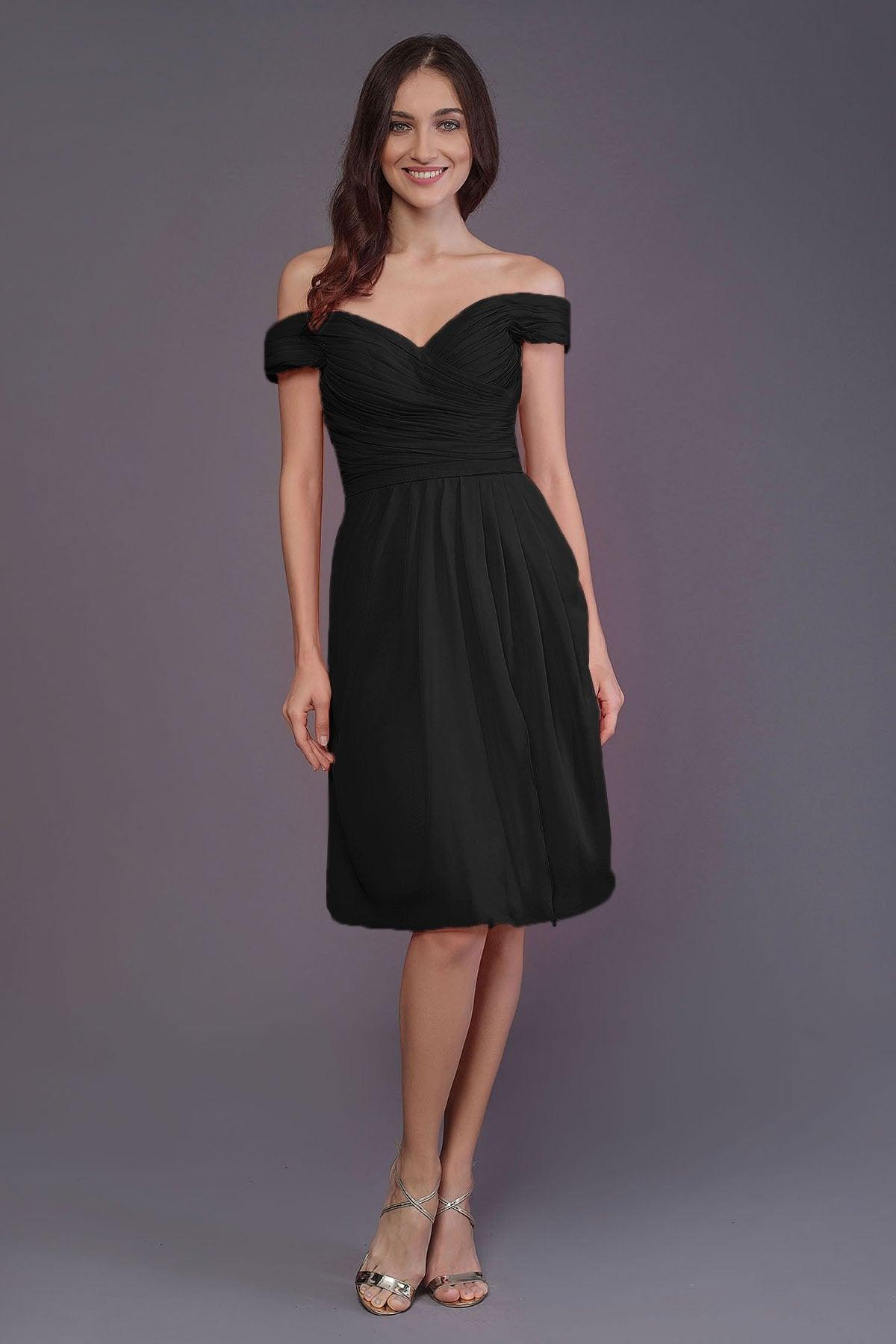 Sheath-Column Knee Length Short Bridesmaid Dress PR3485 - COCOMELODY