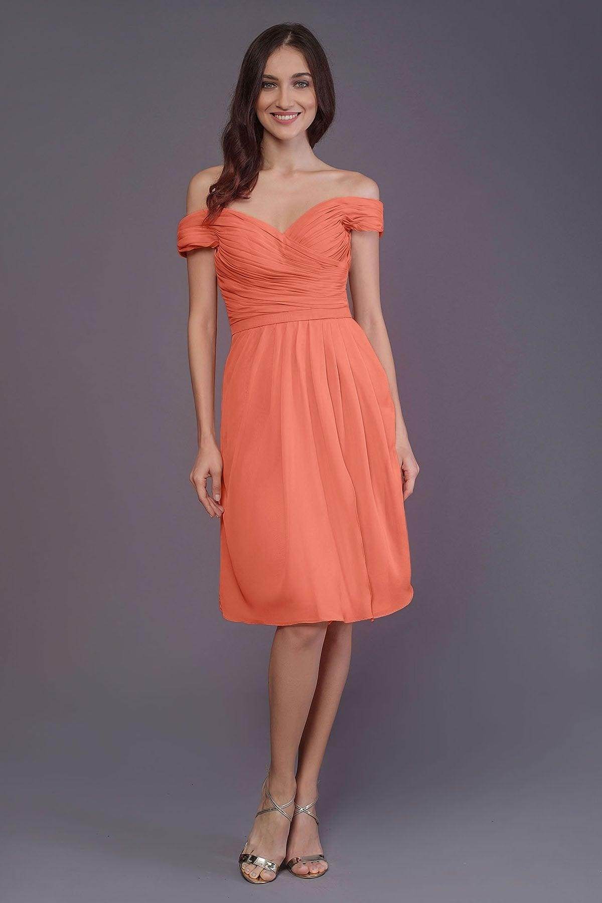 Sheath-Column Knee Length Short Bridesmaid Dress PR3485 - COCOMELODY