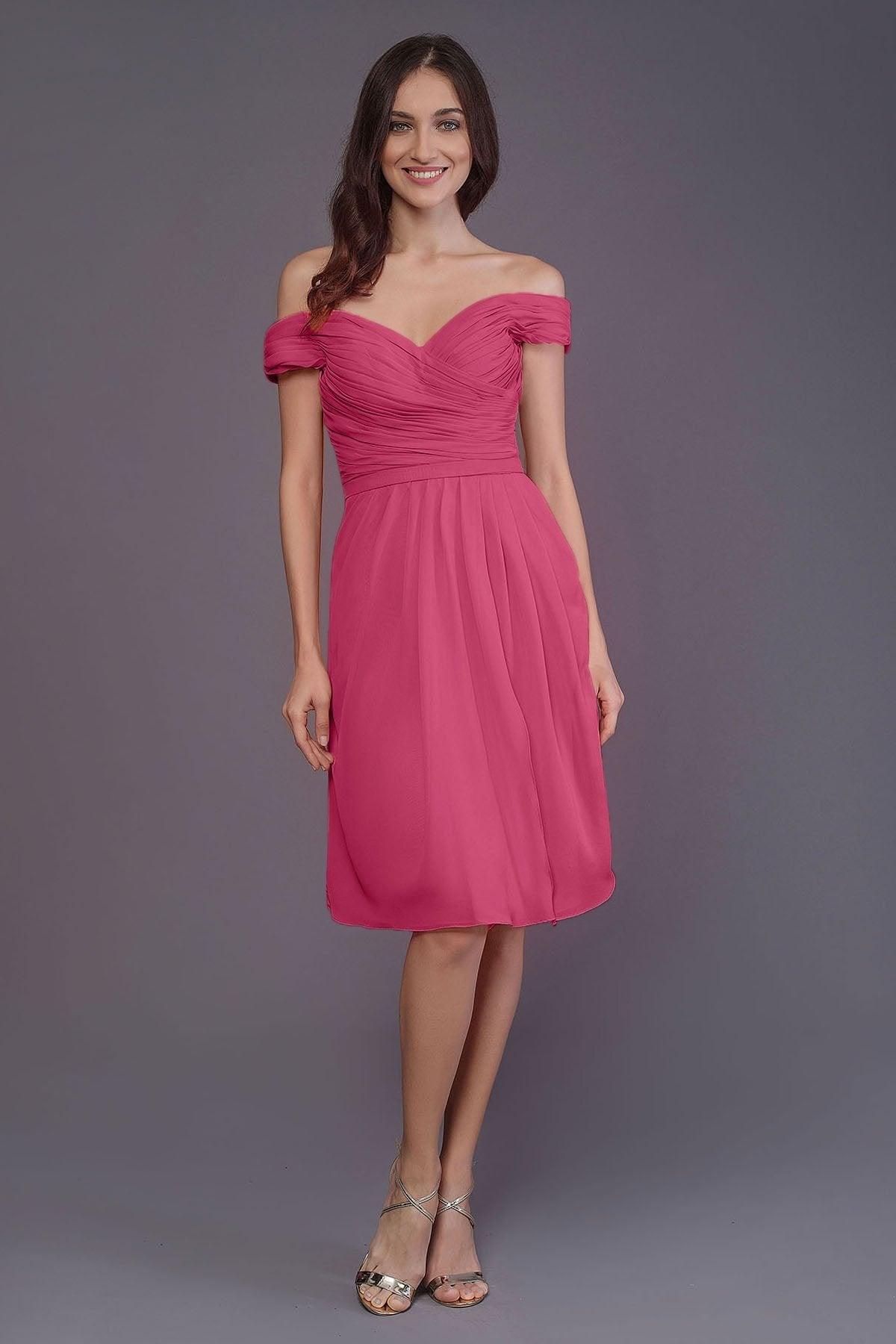 COCOMELODY Sheath-Column Knee Length Short Bridesmaid Dress PR3485 