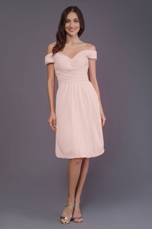Sheath-Column Knee Length Short Bridesmaid Dress PR3485