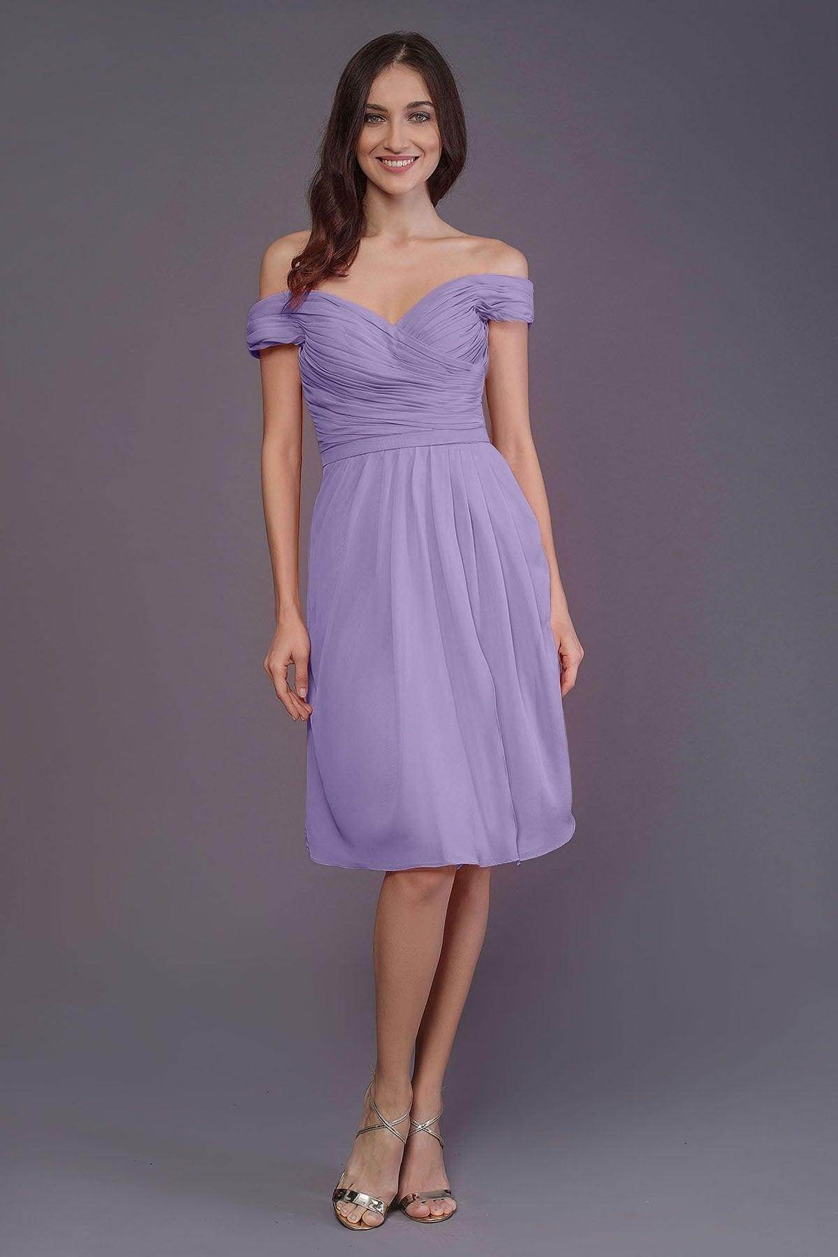 Sheath-Column Knee Length Short Bridesmaid Dress PR3485 - COCOMELODY