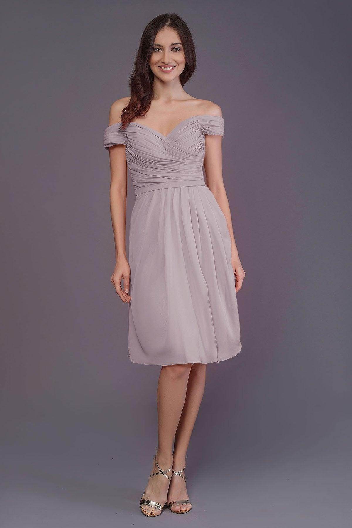 Sheath-Column Knee Length Short Bridesmaid Dress PR3485 - COCOMELODY