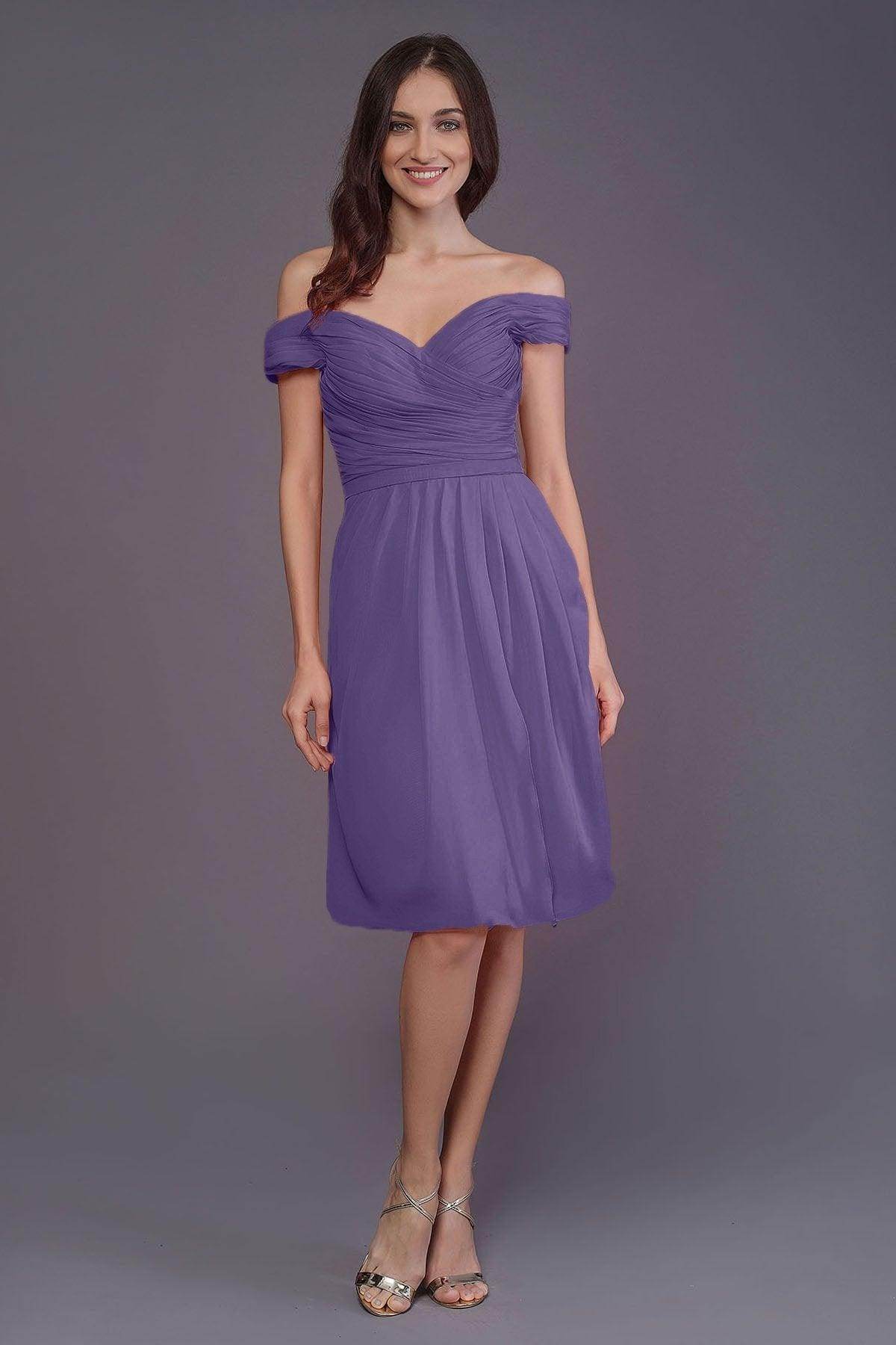 Sheath-Column Knee Length Short Bridesmaid Dress PR3485 - COCOMELODY