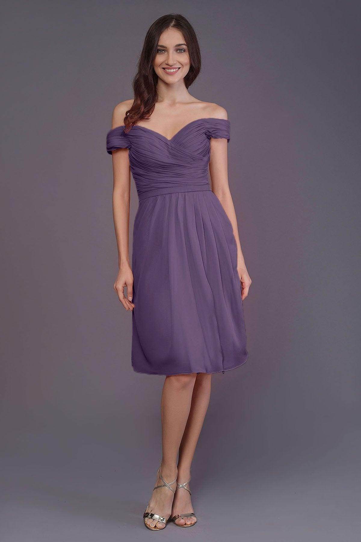 Sheath-Column Knee Length Short Bridesmaid Dress PR3485 - COCOMELODY