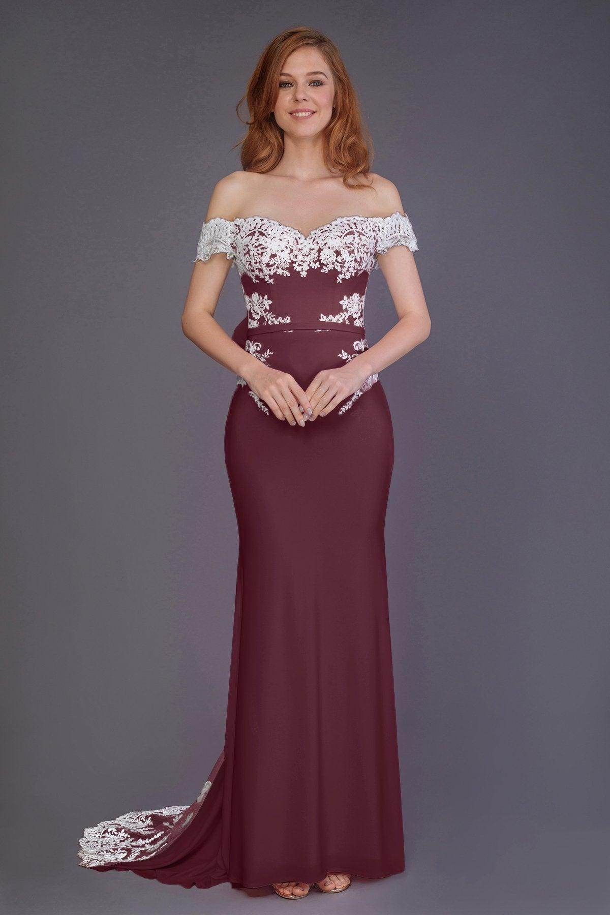 Mermaid Sweep Train Knitted Fabric Bridesmaid Dress PR3491 - COCOMELODY