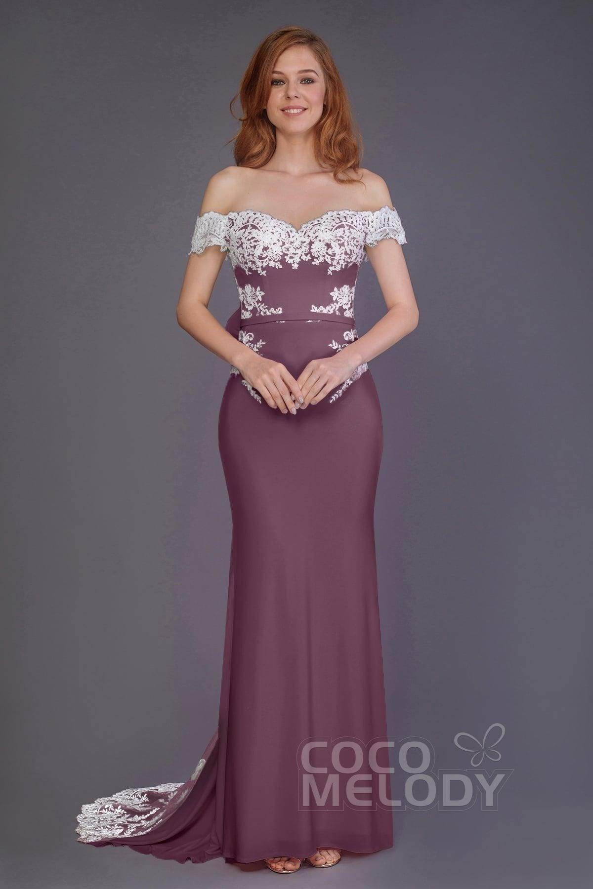 Mermaid Sweep Train Knitted Fabric Bridesmaid Dress PR3491 - COCOMELODY