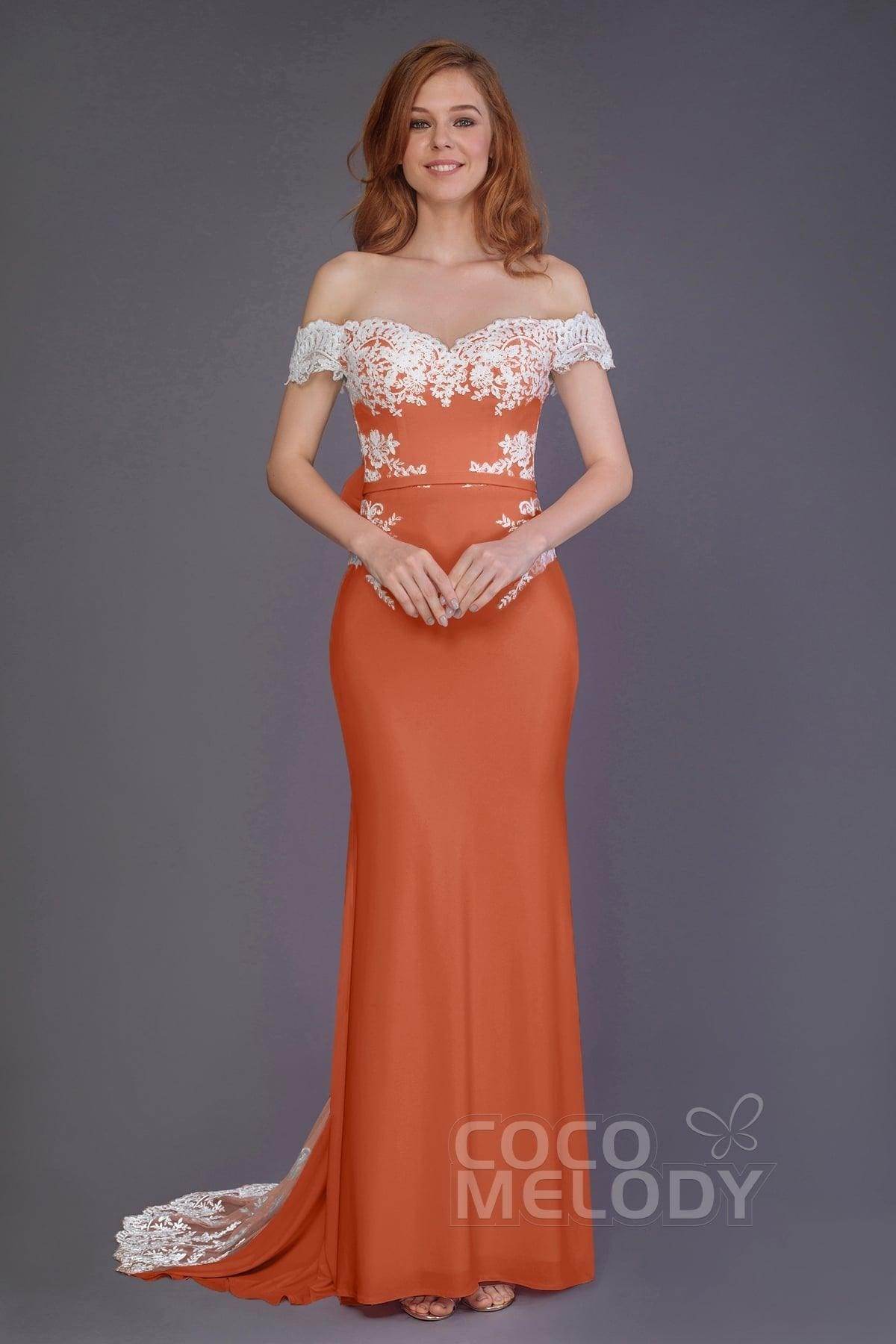 Mermaid Sweep Train Knitted Fabric Bridesmaid Dress PR3491 - COCOMELODY
