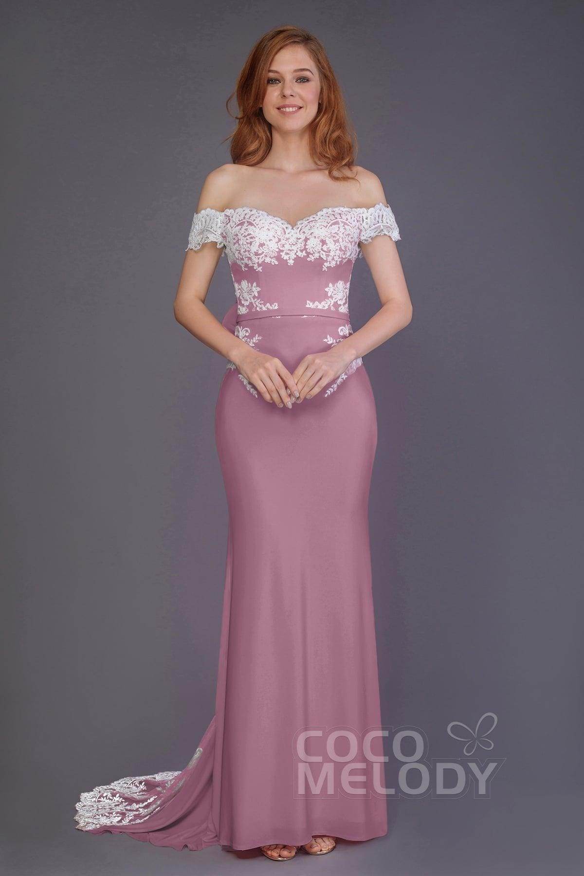 Mermaid Sweep Train Knitted Fabric Bridesmaid Dress PR3491 - COCOMELODY