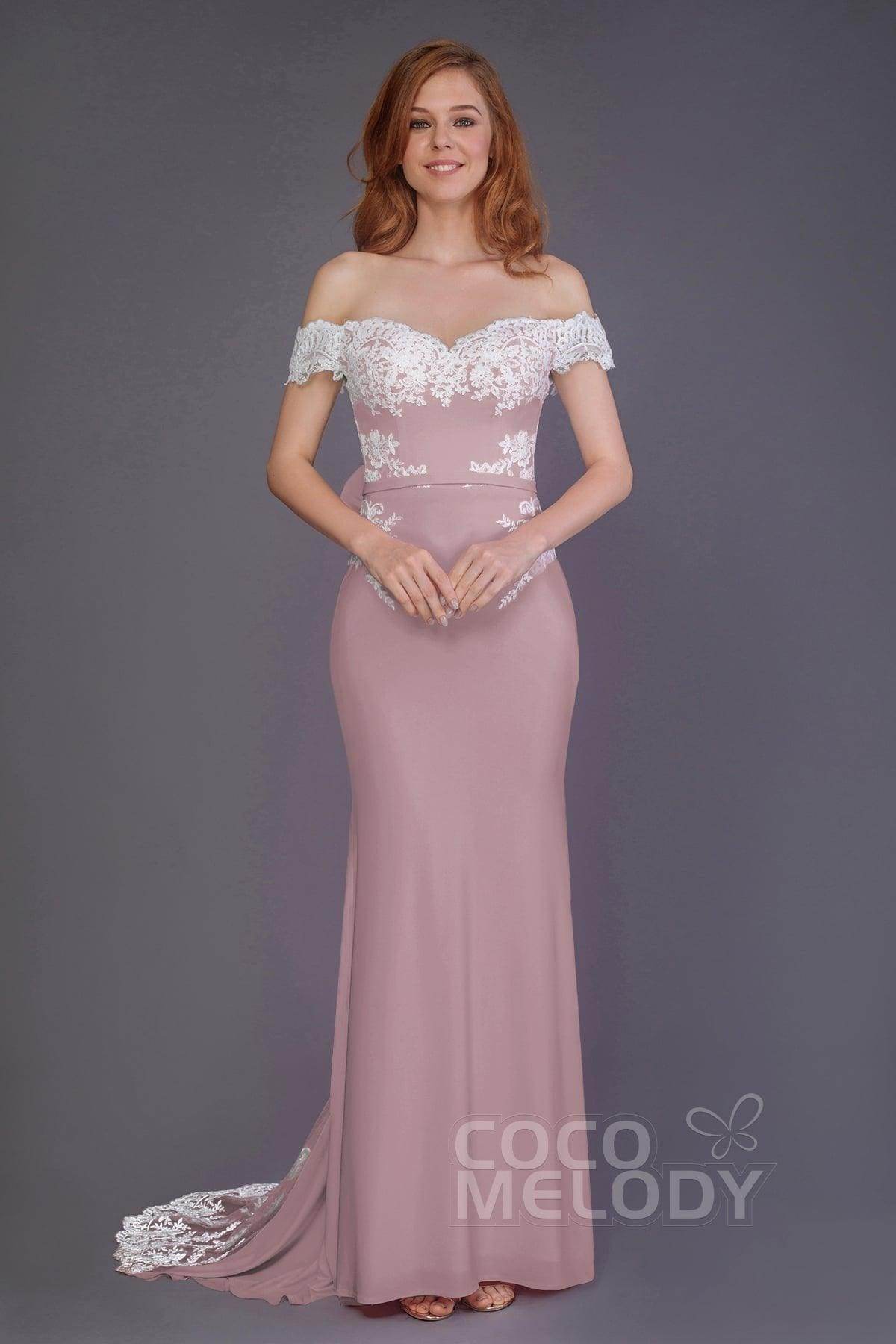 Mermaid Sweep Train Knitted Fabric Bridesmaid Dress PR3491 - COCOMELODY