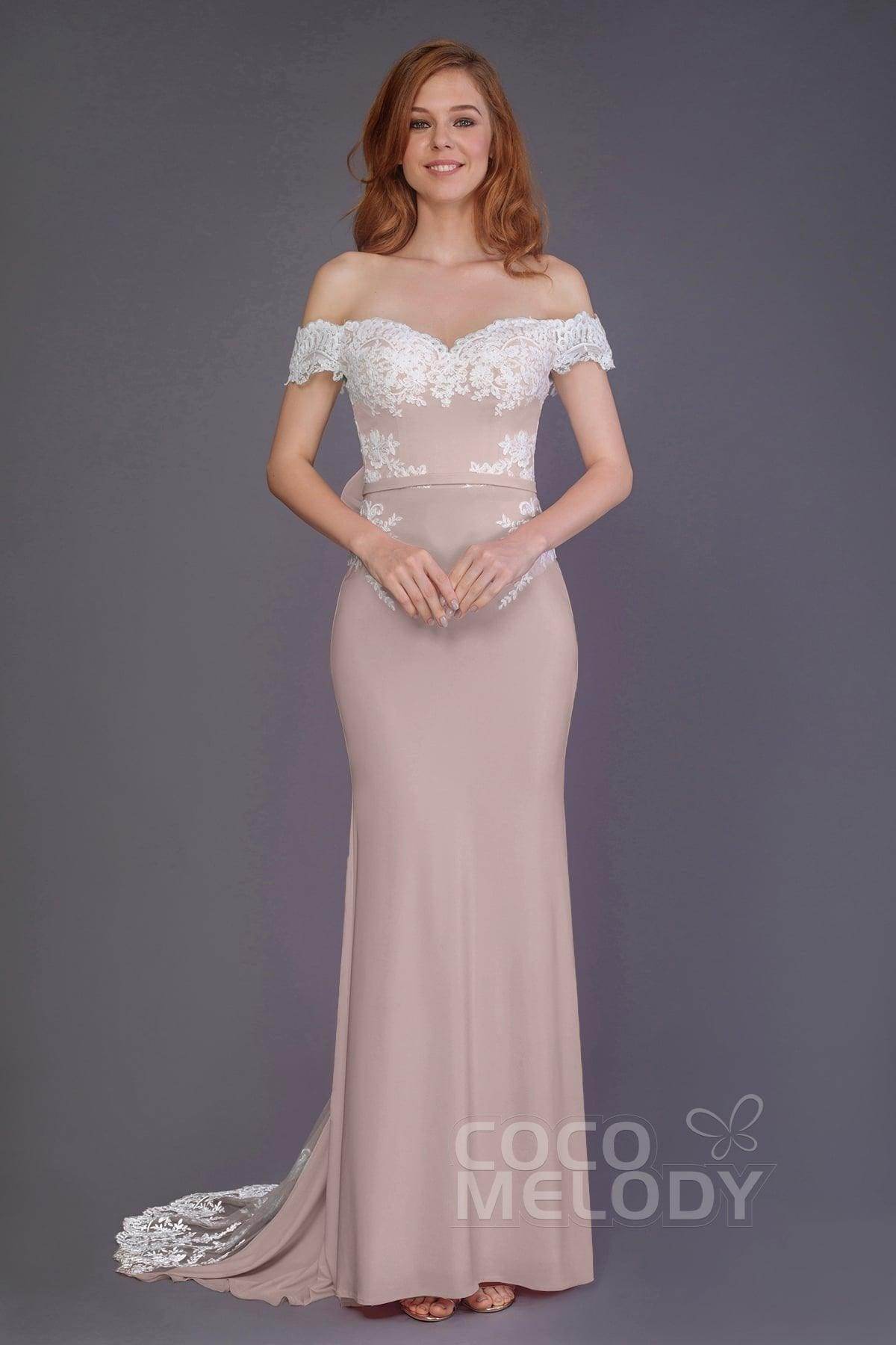 Mermaid Sweep Train Knitted Fabric Bridesmaid Dress PR3491 - COCOMELODY