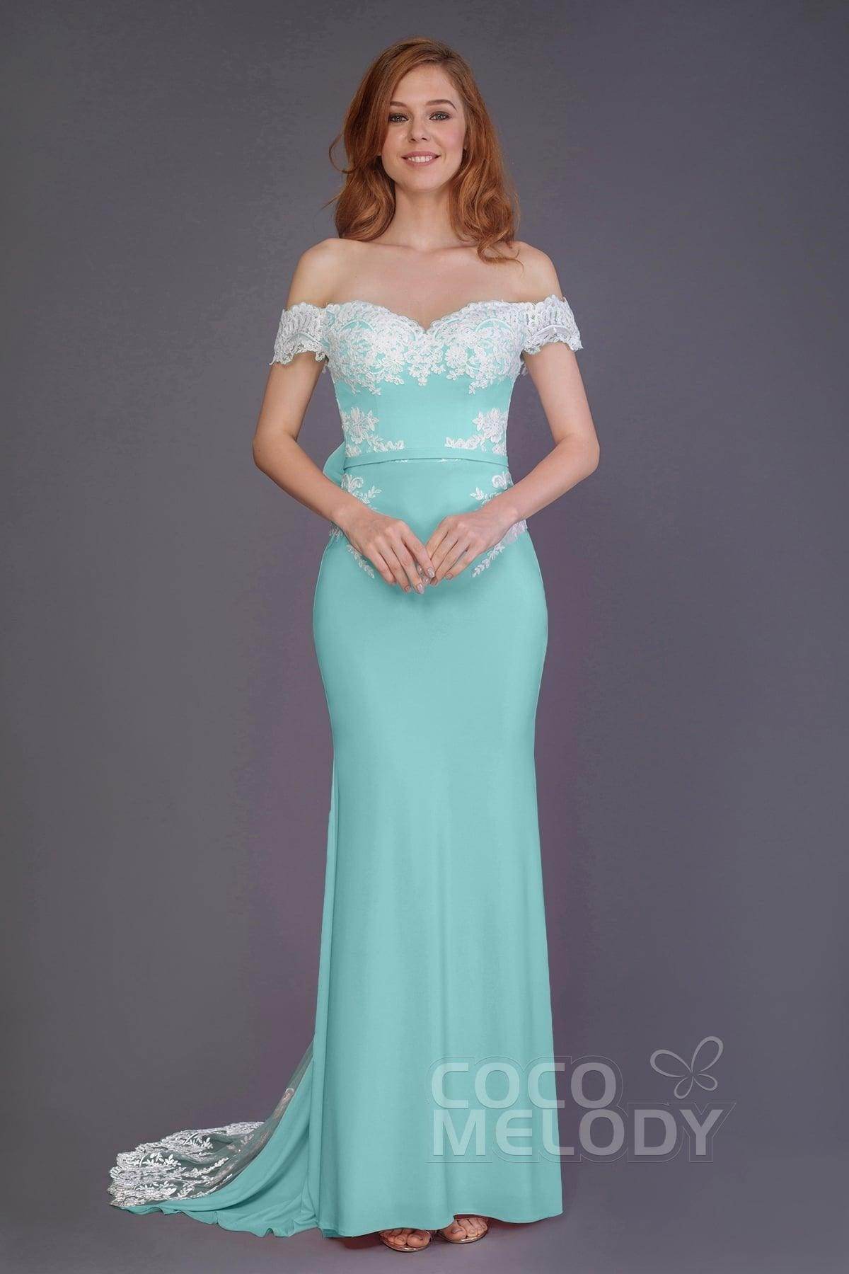 Mermaid Sweep Train Knitted Fabric Bridesmaid Dress PR3491 - COCOMELODY
