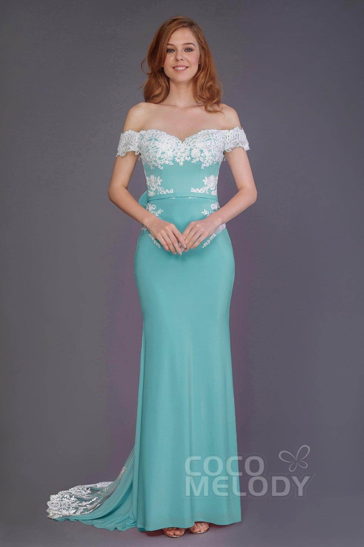 Mermaid Sweep Train Knitted Fabric Bridesmaid Dress PR3491 - COCOMELODY