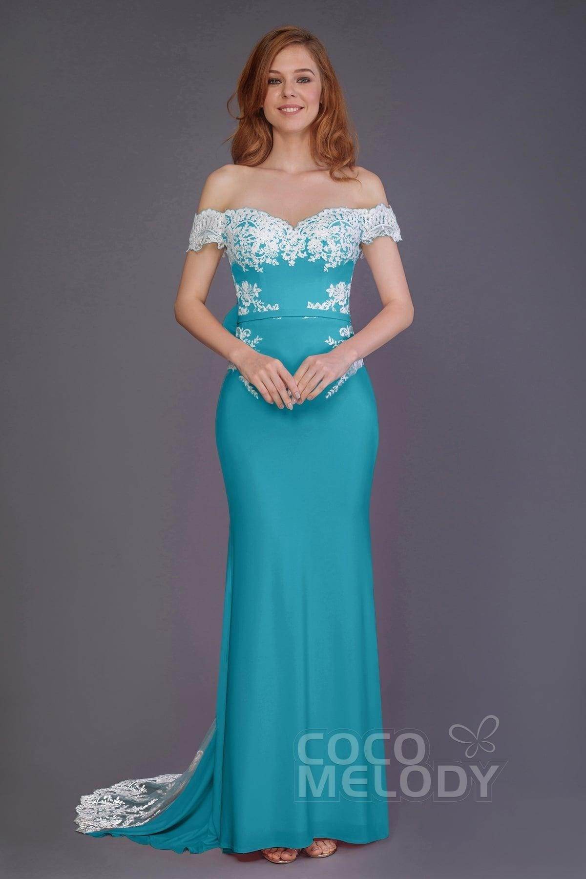 Mermaid Sweep Train Knitted Fabric Bridesmaid Dress PR3491 - COCOMELODY