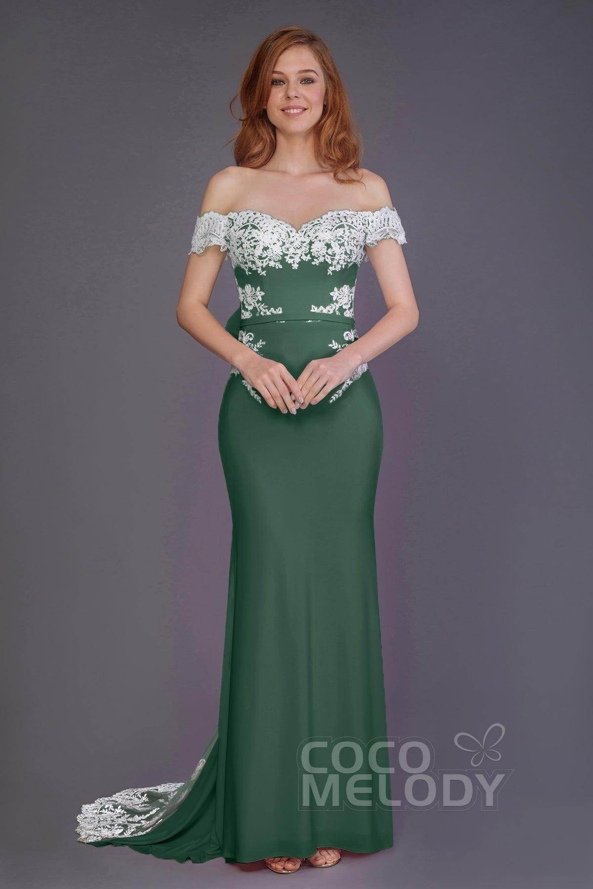 Mermaid Sweep Train Knitted Fabric Bridesmaid Dress PR3491 - COCOMELODY