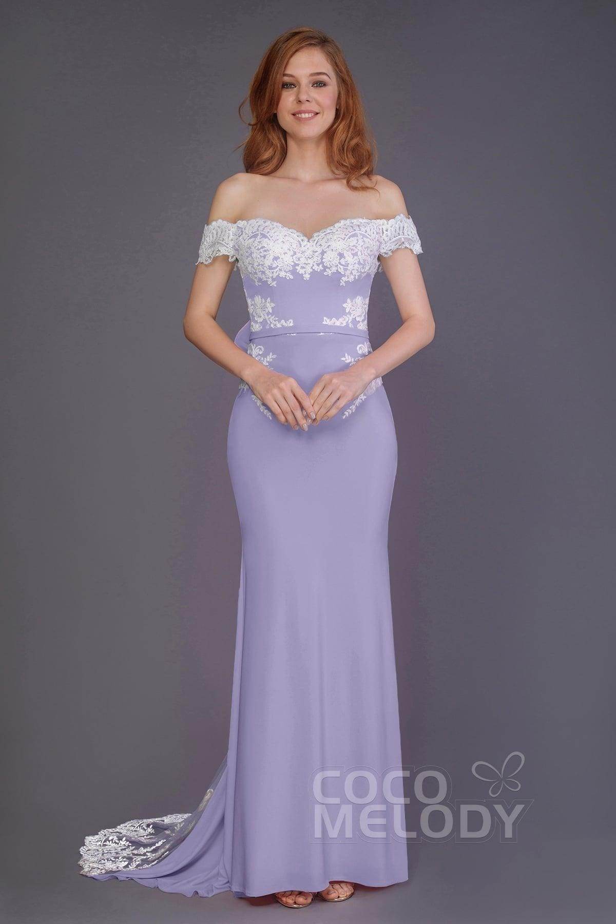 Mermaid Sweep Train Knitted Fabric Bridesmaid Dress PR3491 - COCOMELODY