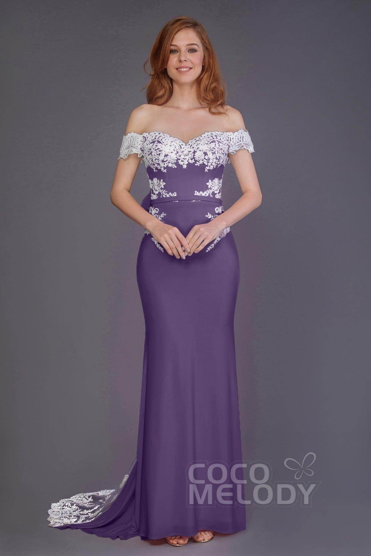 Mermaid Sweep Train Knitted Fabric Bridesmaid Dress PR3491 - COCOMELODY