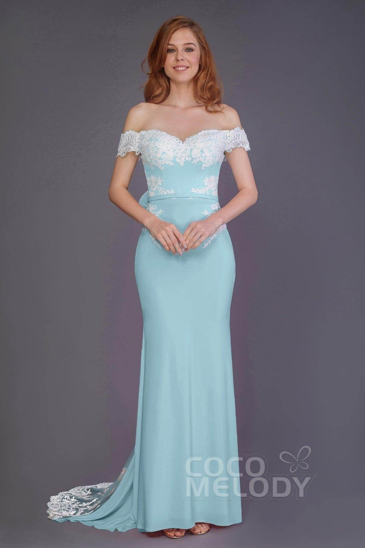 Mermaid Sweep Train Knitted Fabric Bridesmaid Dress PR3491 - COCOMELODY