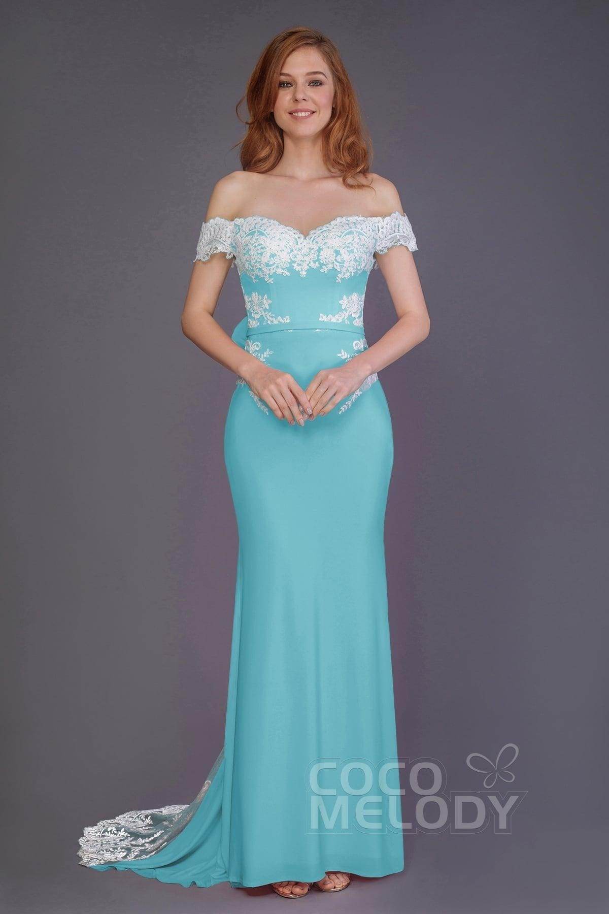 Mermaid Sweep Train Knitted Fabric Bridesmaid Dress PR3491 - COCOMELODY