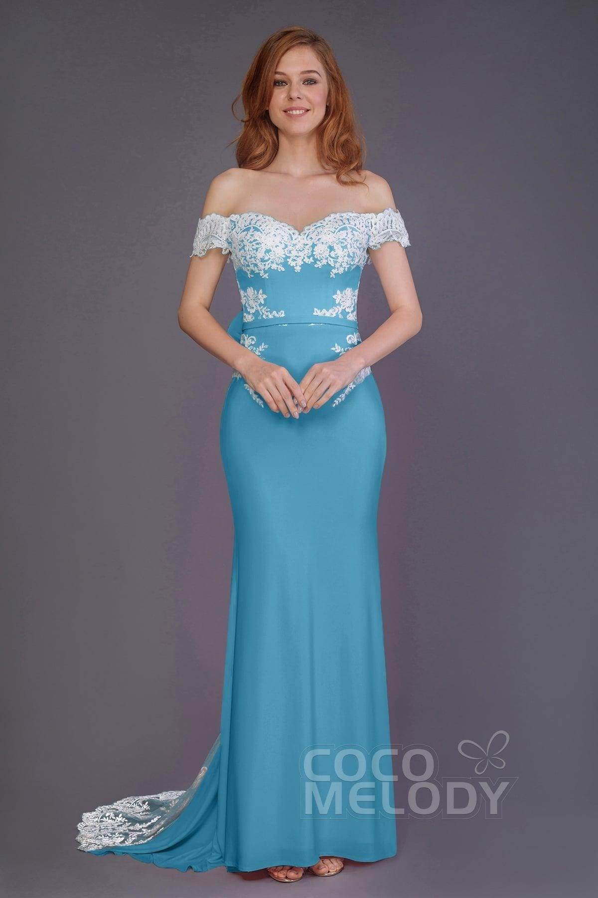 Mermaid Sweep Train Knitted Fabric Bridesmaid Dress PR3491 - COCOMELODY