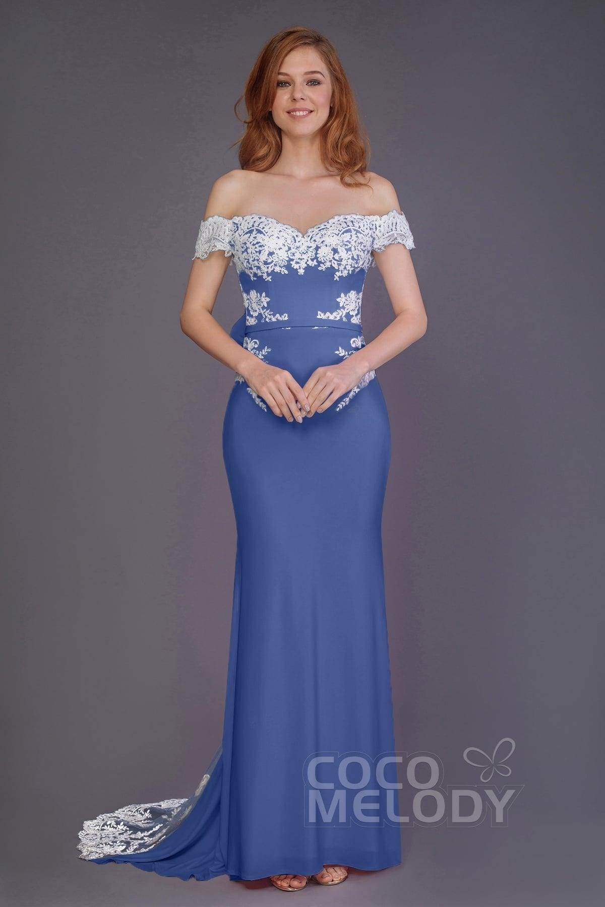 Mermaid Sweep Train Knitted Fabric Bridesmaid Dress PR3491 - COCOMELODY