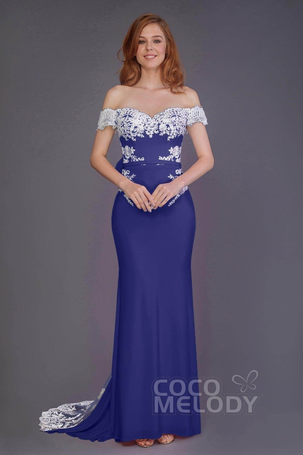 Mermaid Sweep Train Knitted Fabric Bridesmaid Dress PR3491 - COCOMELODY