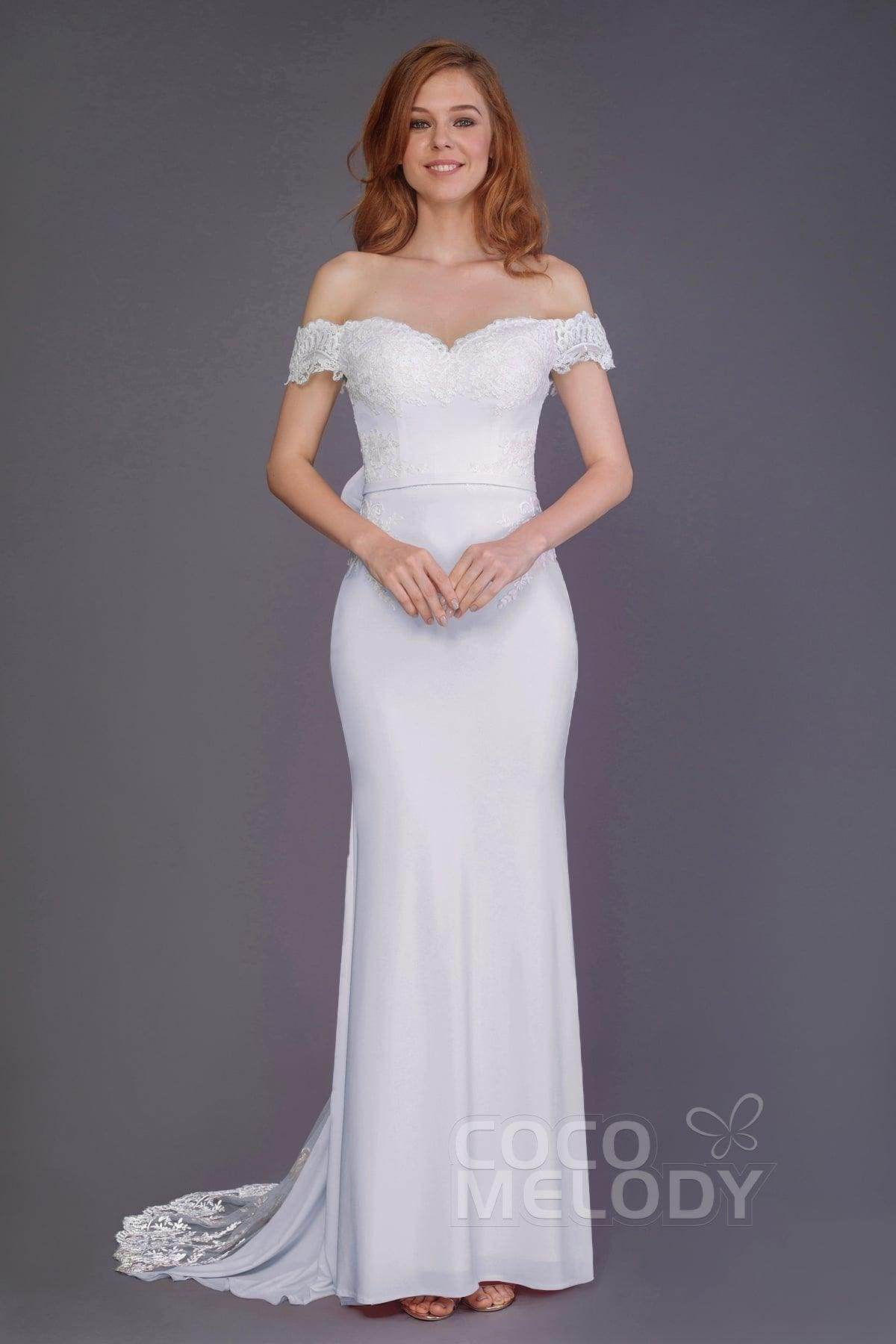 Mermaid Sweep Train Knitted Fabric Bridesmaid Dress PR3491 - COCOMELODY
