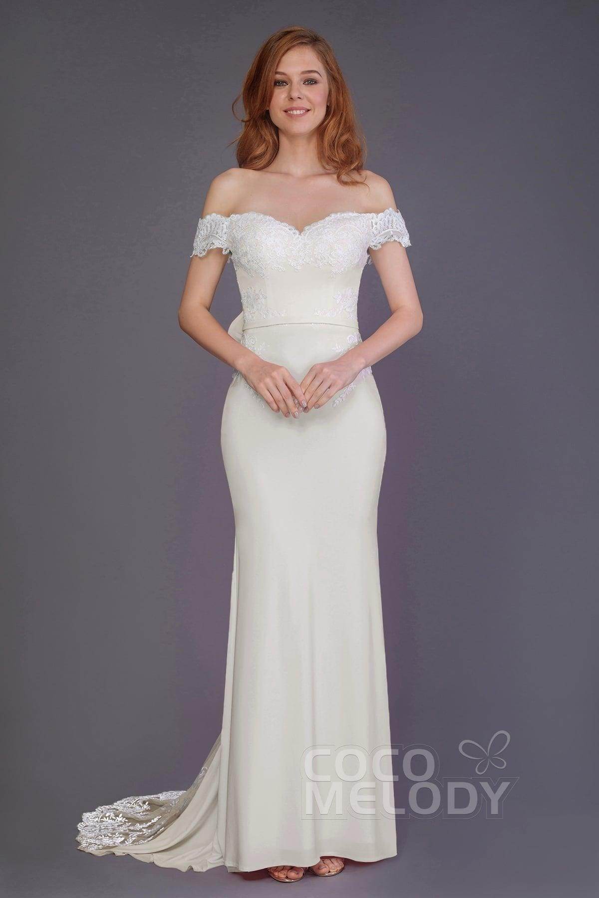 Mermaid Sweep Train Knitted Fabric Bridesmaid Dress PR3491 - COCOMELODY