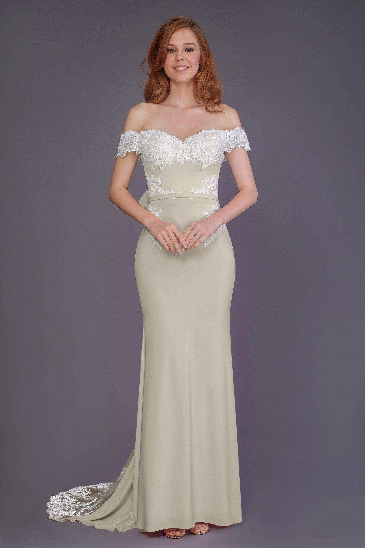 Mermaid Sweep Train Knitted Fabric Bridesmaid Dress PR3491 - COCOMELODY