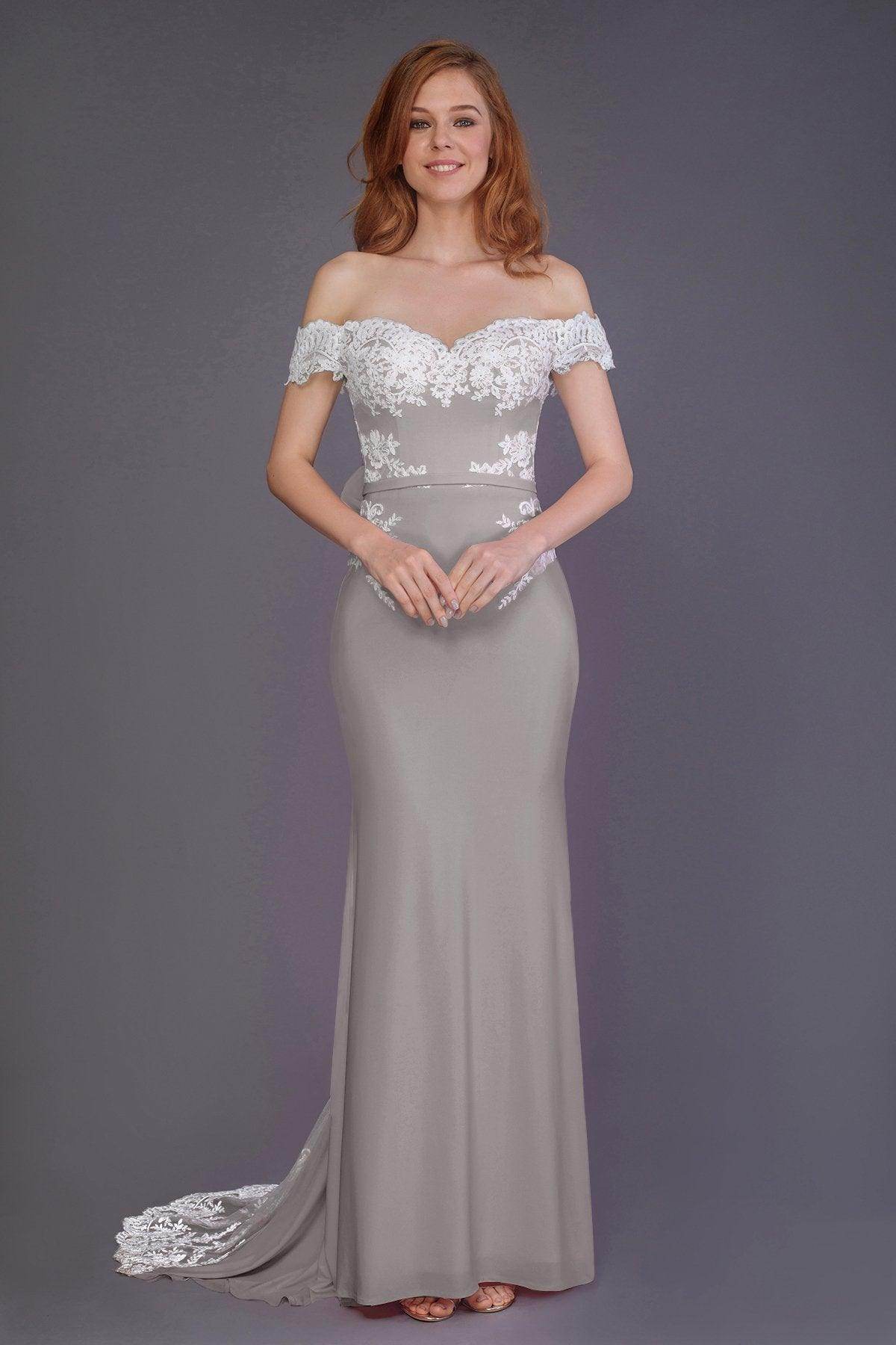 Mermaid Sweep Train Knitted Fabric Bridesmaid Dress PR3491 - COCOMELODY