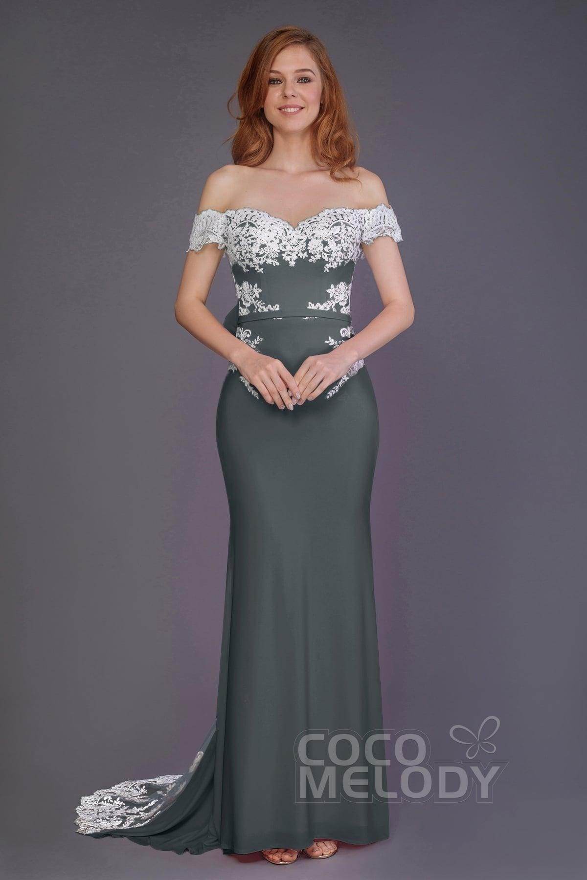 Mermaid Sweep Train Knitted Fabric Bridesmaid Dress PR3491 - COCOMELODY