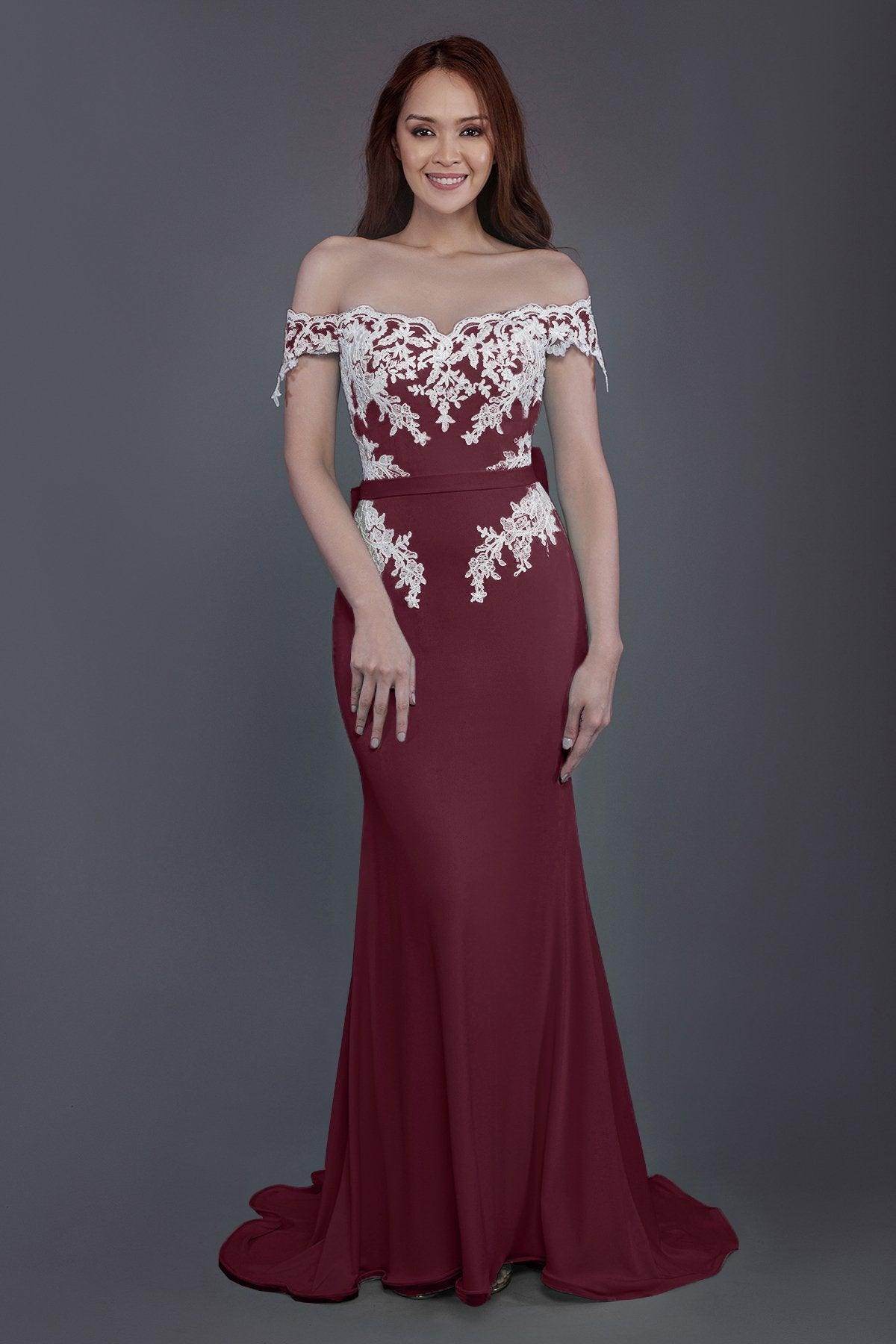 Mermaid Sweep Train Knitted Fabric Bridesmaid Dress PR3497 - COCOMELODY