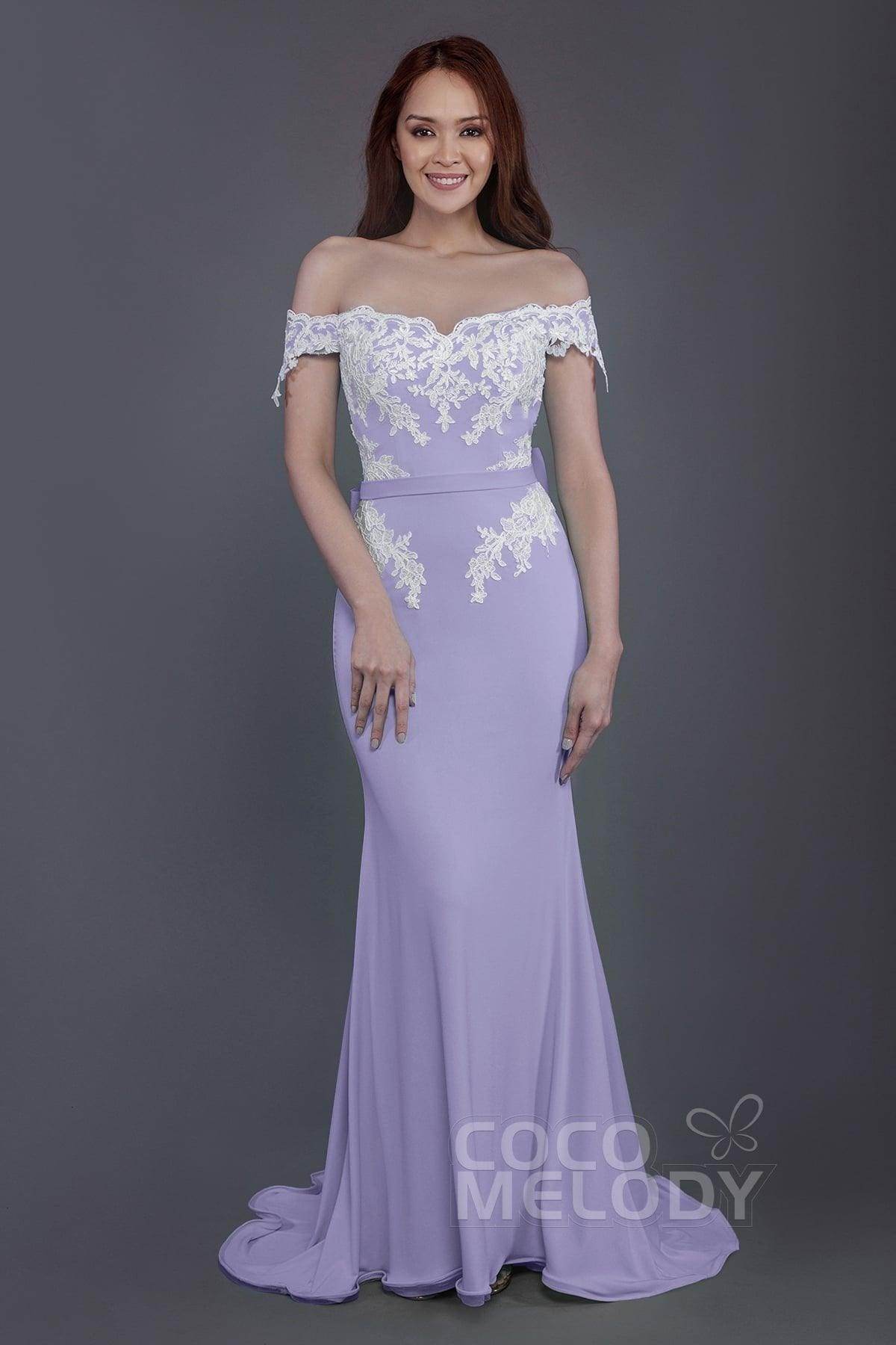 Mermaid Sweep Train Knitted Fabric Bridesmaid Dress PR3497 - COCOMELODY