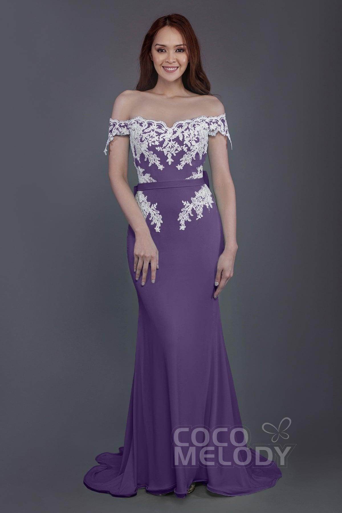 Mermaid Sweep Train Knitted Fabric Bridesmaid Dress PR3497 - COCOMELODY