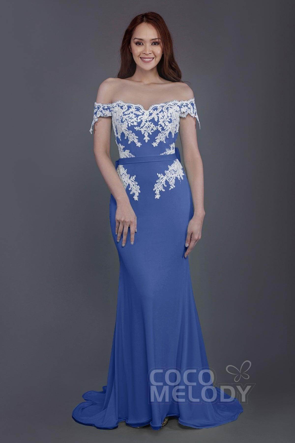 Mermaid Sweep Train Knitted Fabric Bridesmaid Dress PR3497 - COCOMELODY
