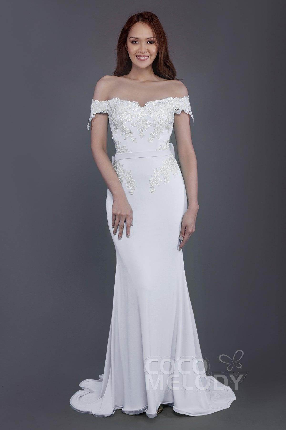 Mermaid Sweep Train Knitted Fabric Bridesmaid Dress PR3497 - COCOMELODY