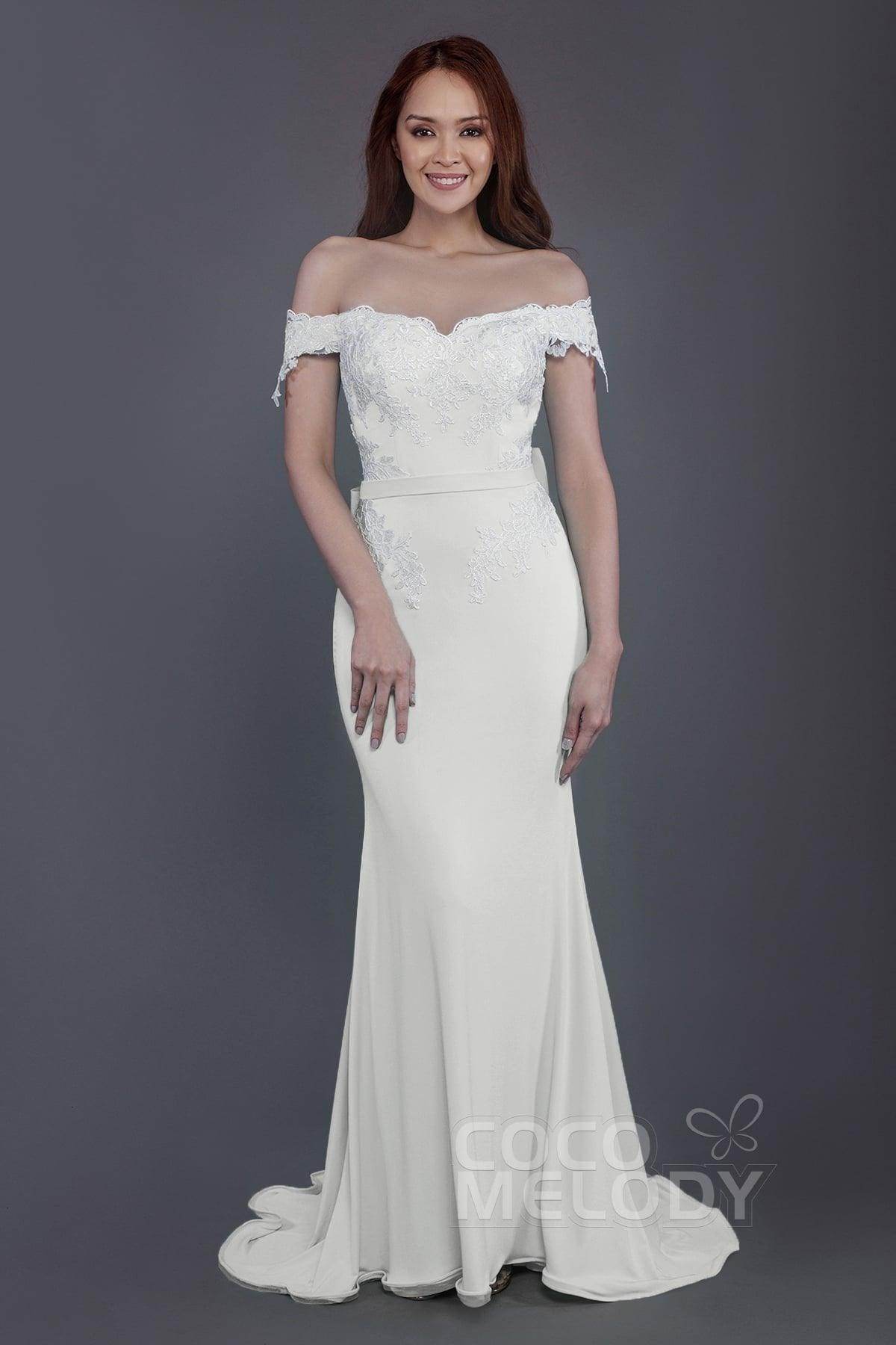 Mermaid Sweep Train Knitted Fabric Bridesmaid Dress PR3497 - COCOMELODY