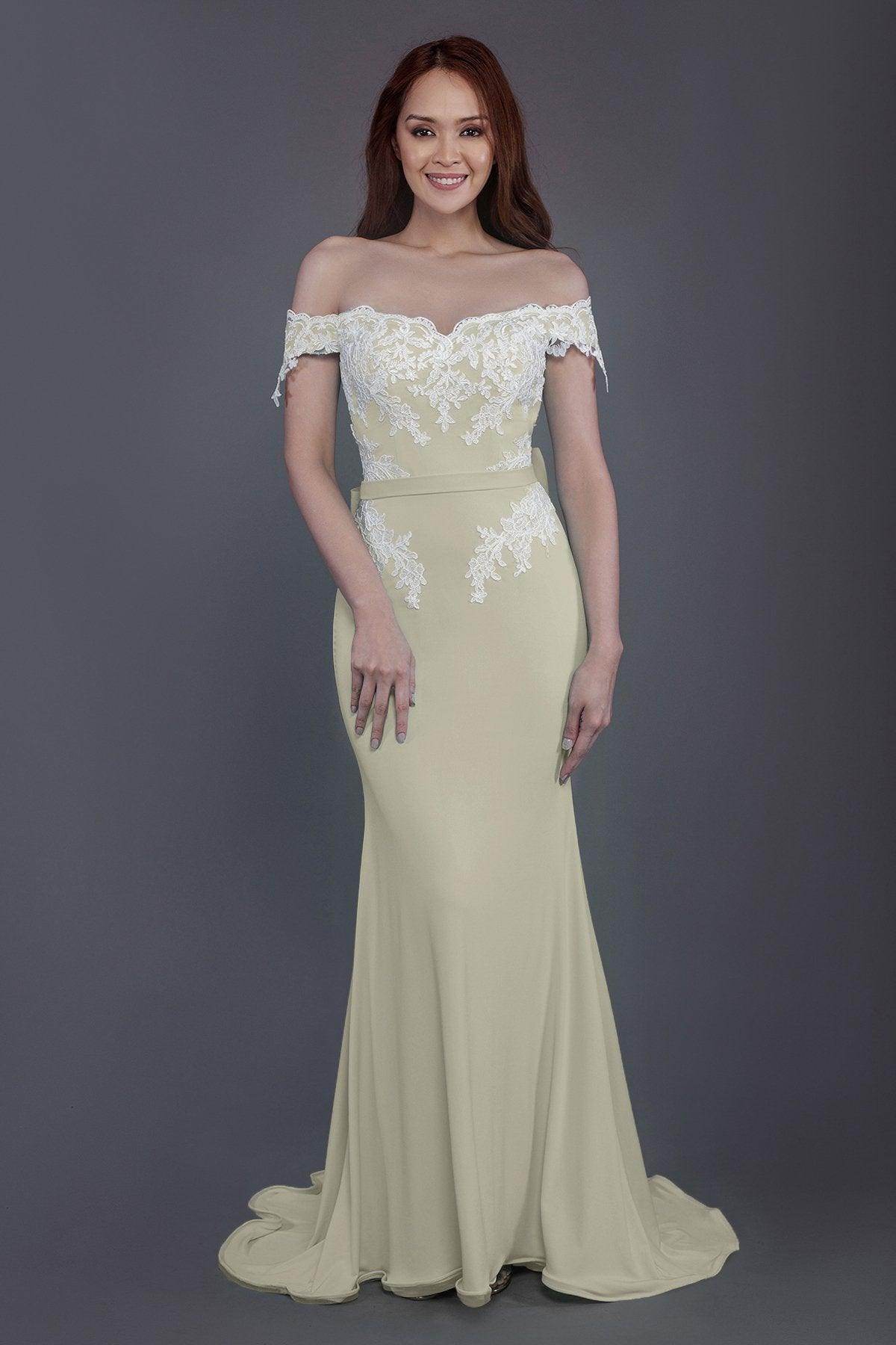 Mermaid Sweep Train Knitted Fabric Bridesmaid Dress PR3497 - COCOMELODY