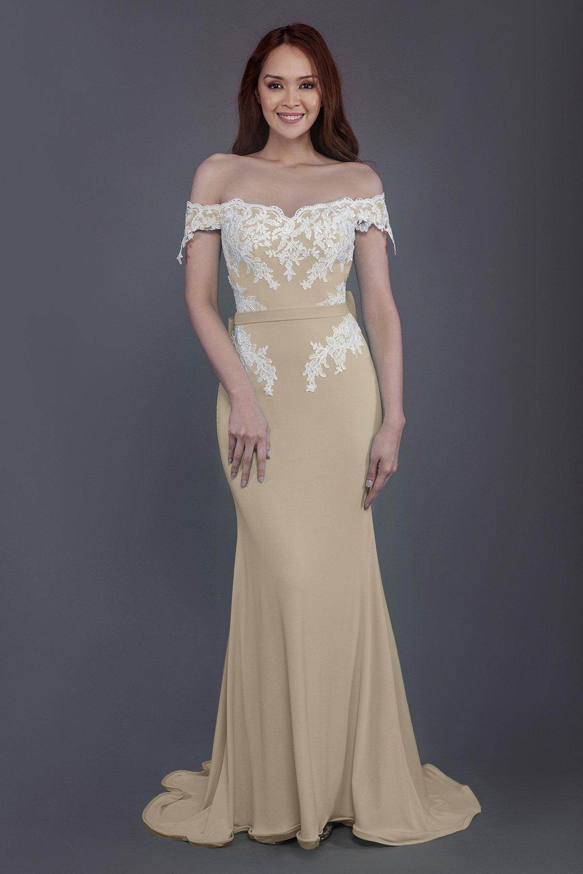 Mermaid Sweep Train Knitted Fabric Bridesmaid Dress PR3497 - COCOMELODY