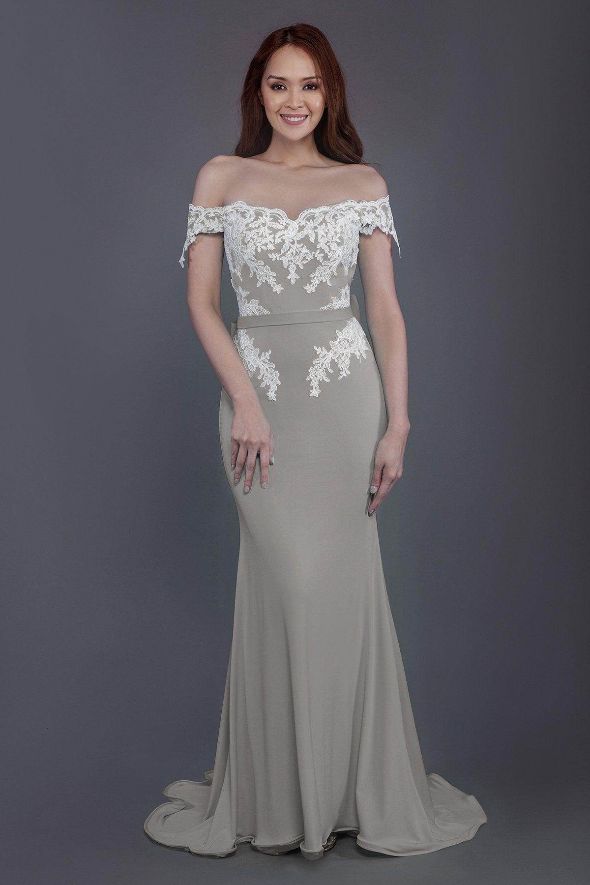 Mermaid Sweep Train Knitted Fabric Bridesmaid Dress PR3497 - COCOMELODY