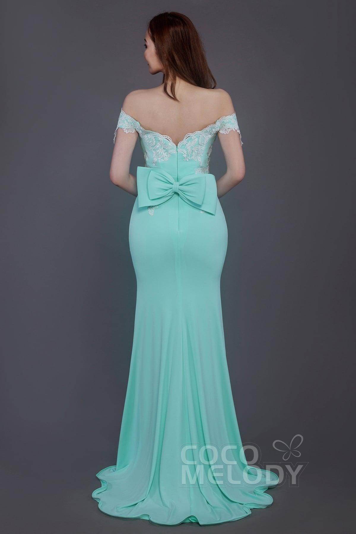 Mermaid Sweep Train Knitted Fabric Bridesmaid Dress PR3497 - COCOMELODY