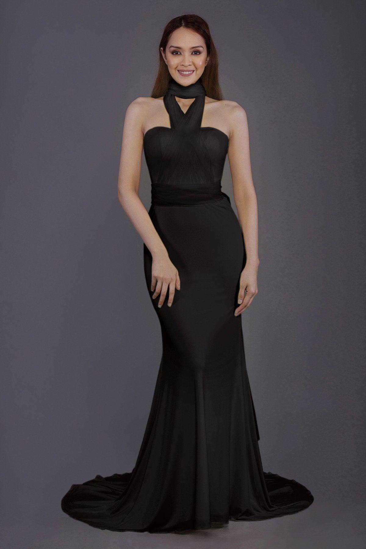 Mermaid Court Train Knitted Fabric Bridesmaid Dress PR3498 - COCOMELODY