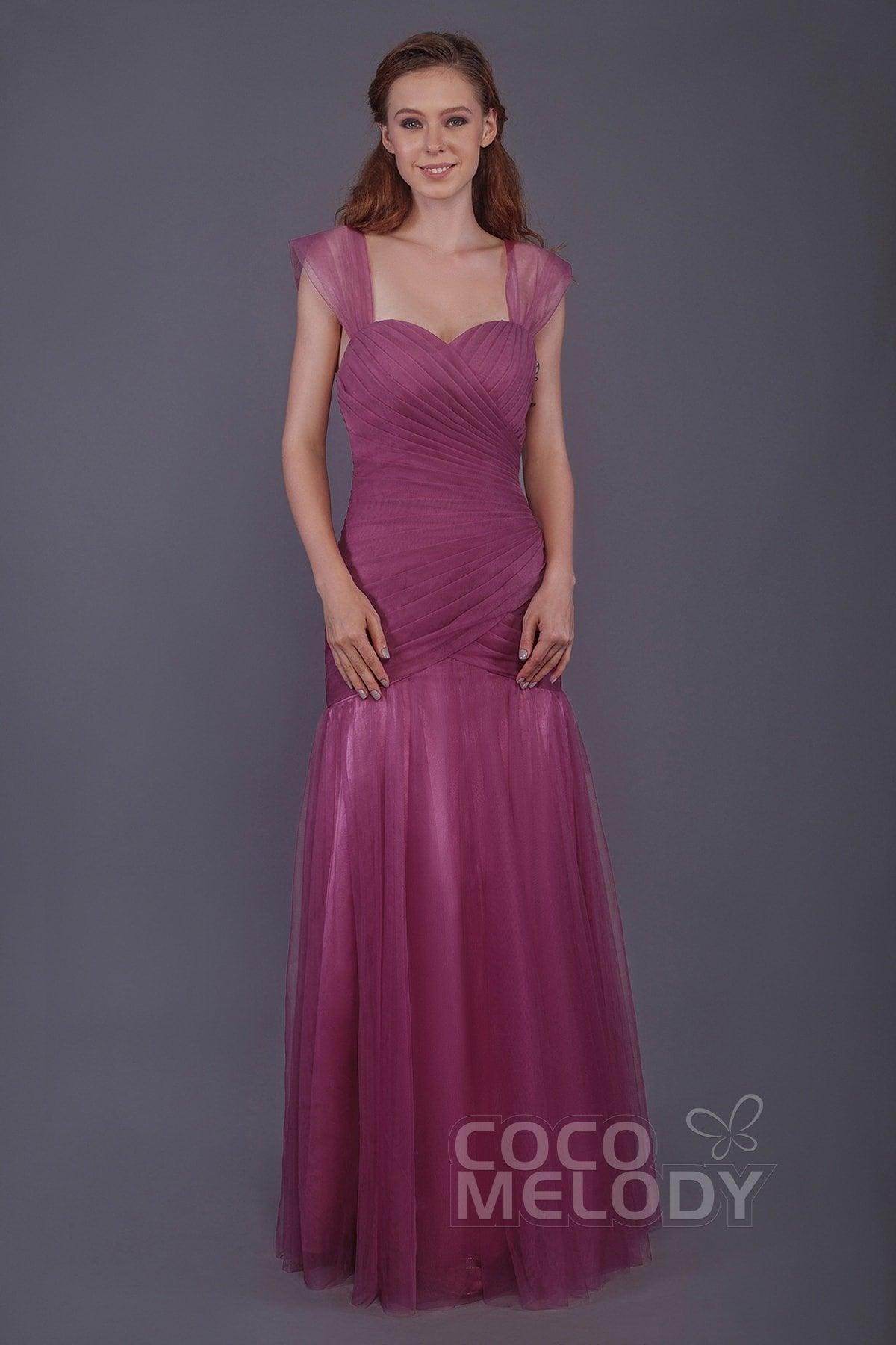 Trumpet-Mermaid Floor Length Tulle Bridesmaid Dress PR3500 - COCOMELODY