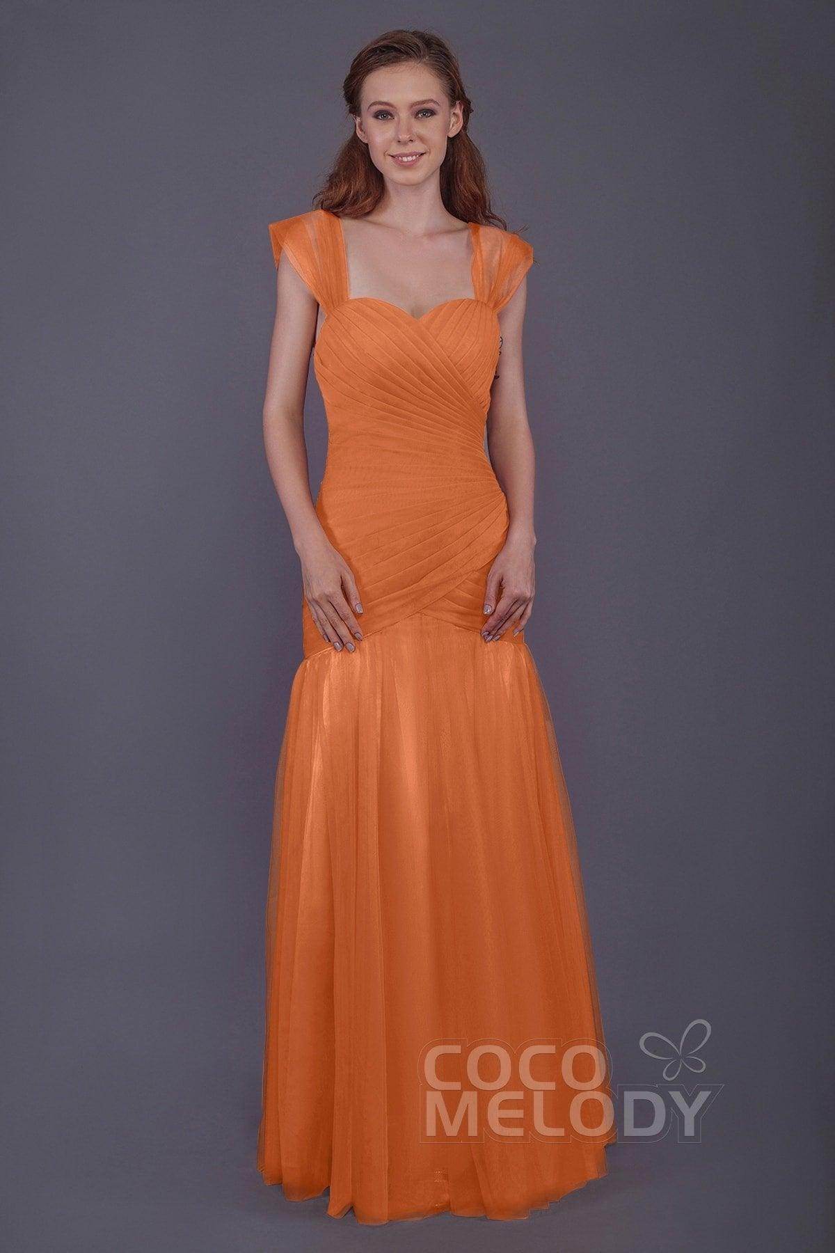 Trumpet-Mermaid Floor Length Tulle Bridesmaid Dress PR3500 - COCOMELODY