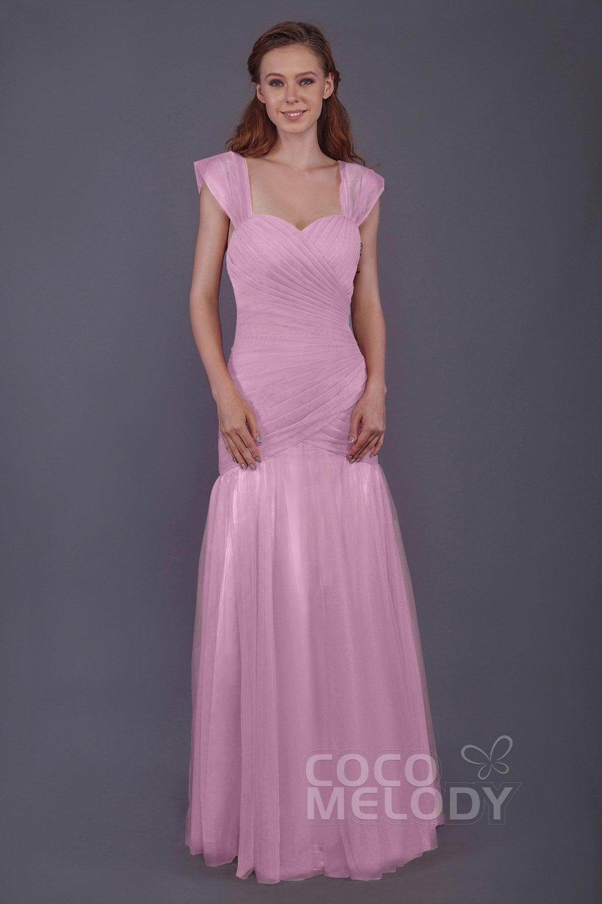Trumpet-Mermaid Floor Length Tulle Bridesmaid Dress PR3500 - COCOMELODY