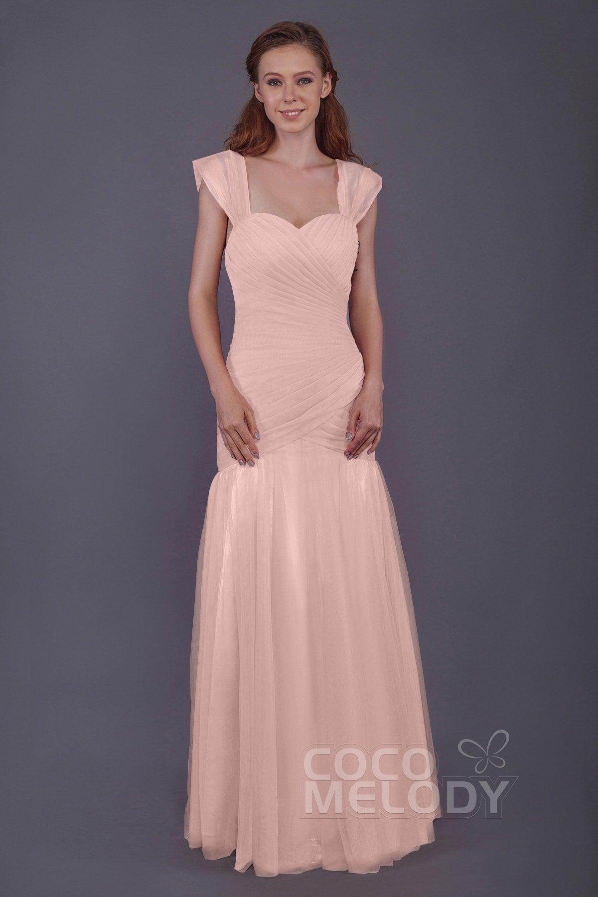 Trumpet-Mermaid Floor Length Tulle Bridesmaid Dress PR3500 - COCOMELODY