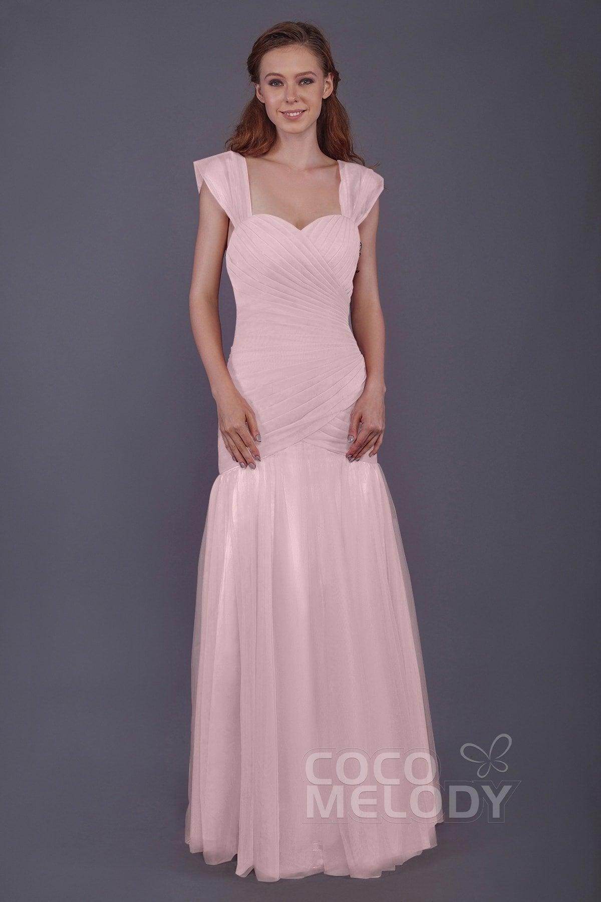 Trumpet-Mermaid Floor Length Tulle Bridesmaid Dress PR3500 - COCOMELODY